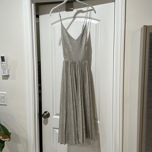 Anthro‎ elevenses silver glitter midi dress nwt size 12
